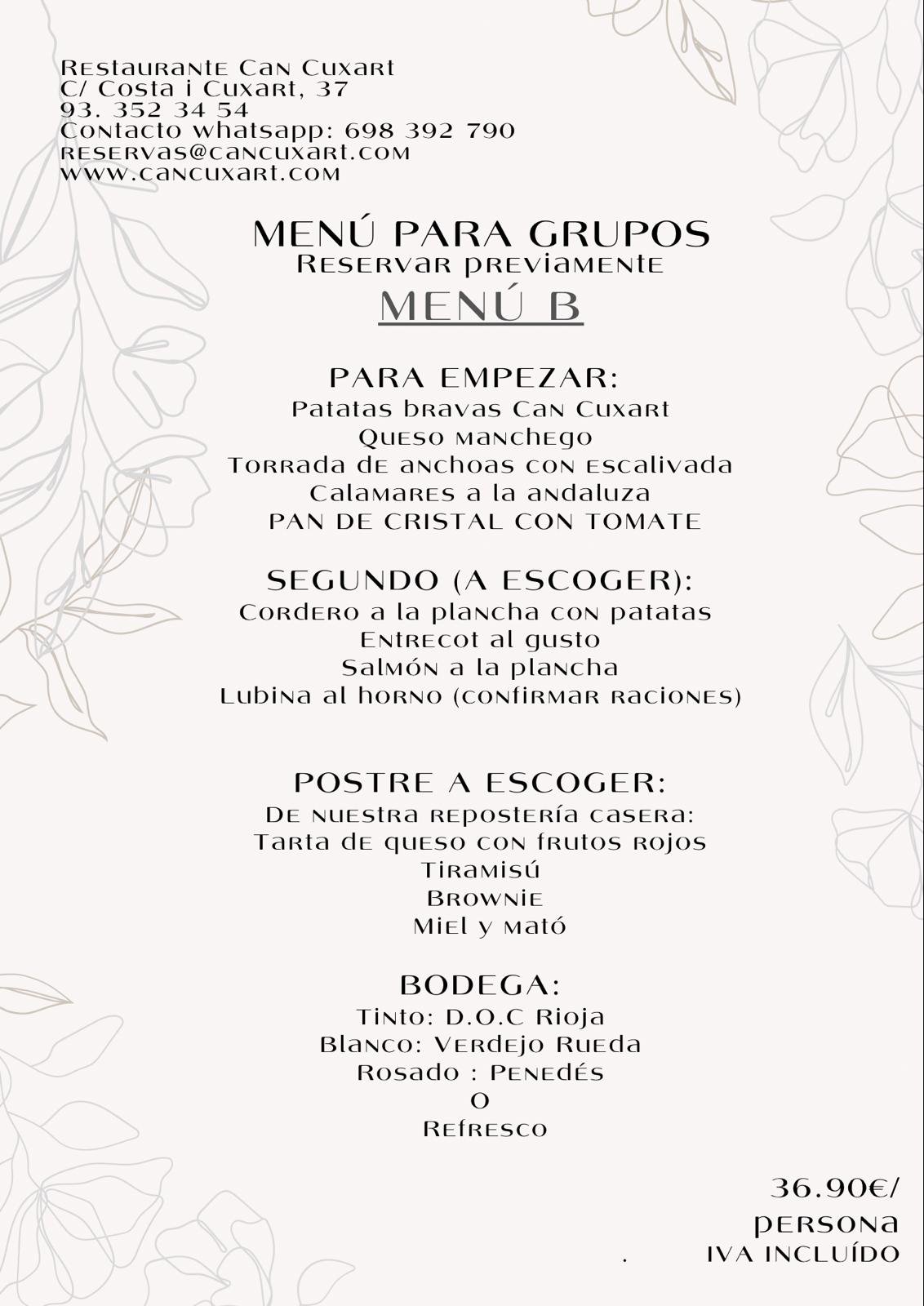 MENU B
