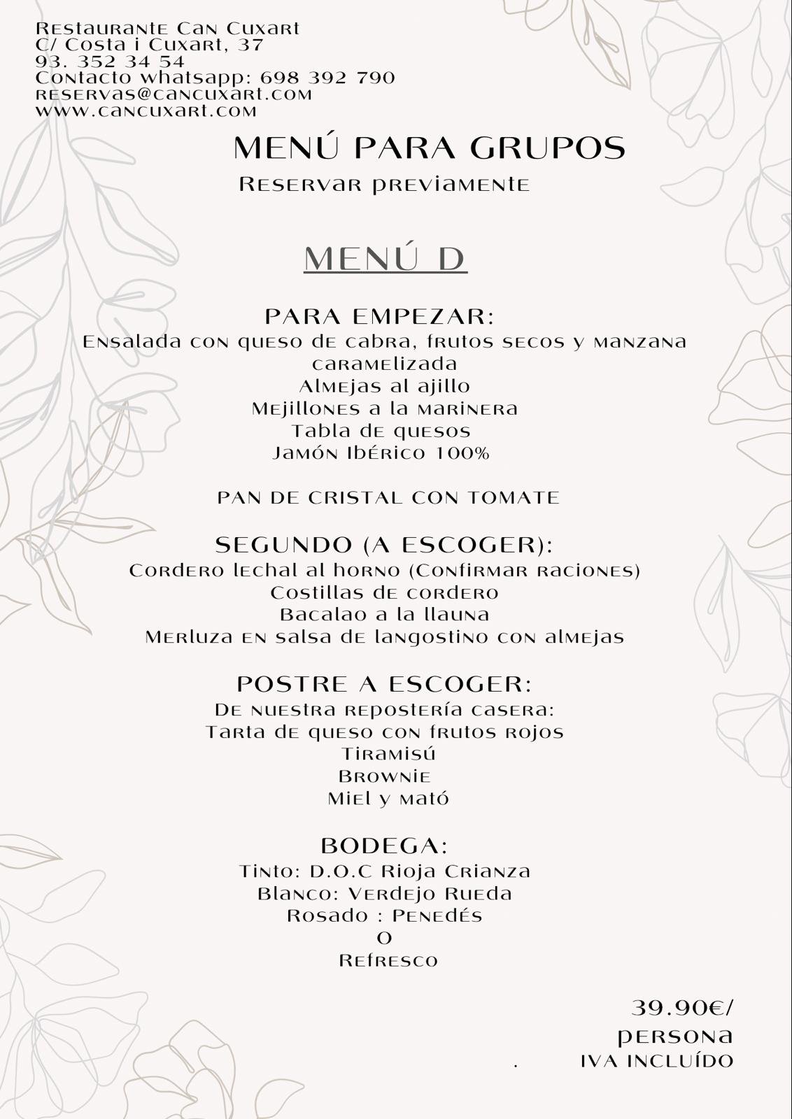 MENU D