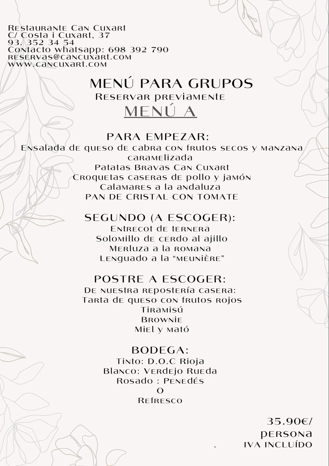 Menu A